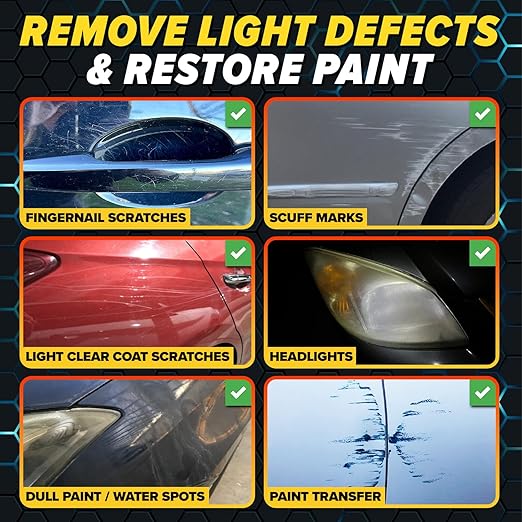 Carfidant Scratch & Swirl Remover with Ceramic Silk – Car Scratch Remover for Vehicles Paint Repair with Ceramic Coating Spray – Polishing & Washing Kits with Applicator Pad & Microfiber Towel