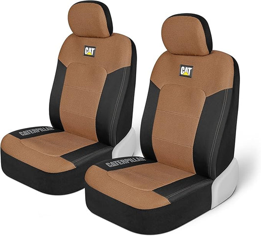 Cat® MeshFlex Automotive Seat Covers for Cars Trucks and SUVs (Set of 2) – Beige Car Seat Covers for Front Seats, Truck Seat Protectors with Comfortable Mesh Back, Auto Interior Covers