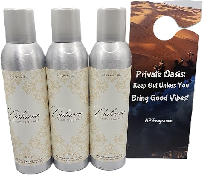 FreshRevive - Cashmere Room Fragrance Spray - Eliminates Odors, Long-Lasting, 3 Pack