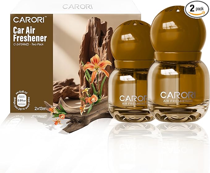 Car Air Freshener Vent Clip, Car Fresheners Long Lasting Scent (13ml x 2 Pack), Up to 180 Days, Air Freshener Deodorizer Odor Eliminator for Auto - Sandalwood Perfume
