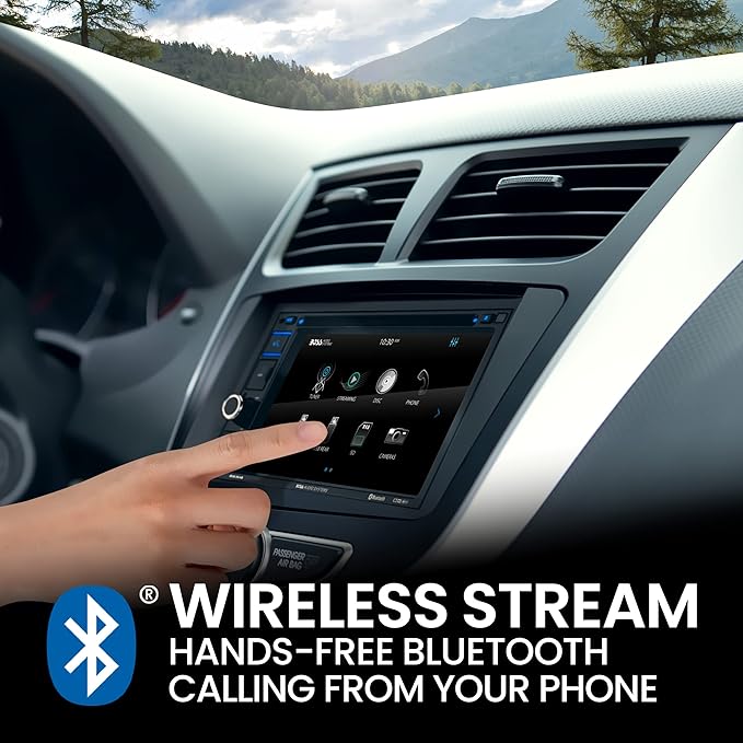 BOSS Audio Systems BV9364B Car Stereo DVD Player - Double Din, Bluetooth Audio/Hands-Free Calling, 6.2 Inch Touchscreen LCD Monitor, MP3 Player, CD, DVD, USB Port, SD, AUX Input, AM/FM Radio Receiver