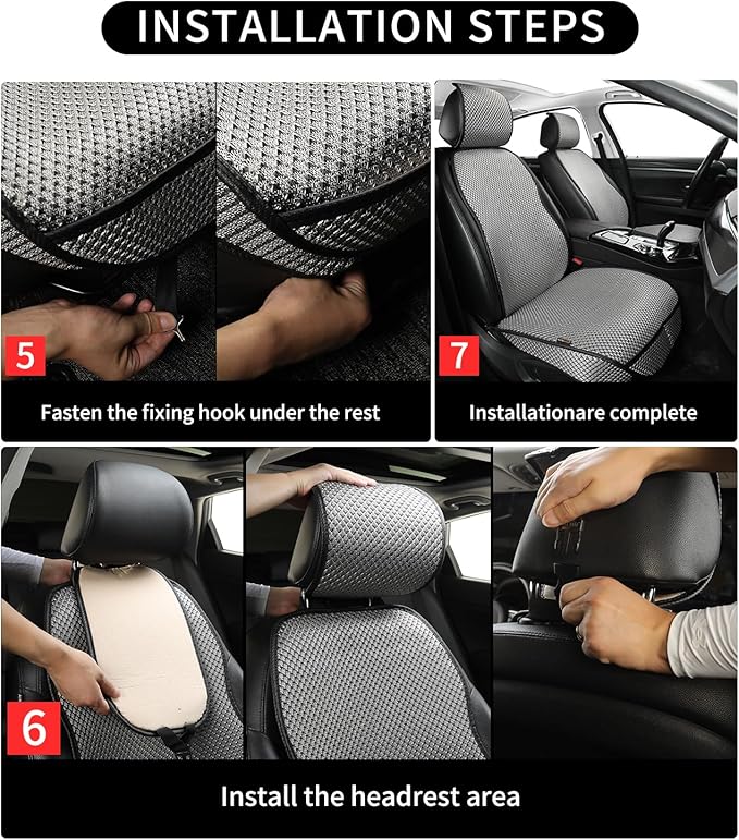 Auto Newer Car Seat Cover,Breathable Front Car Seat Cushion,Comfortable Car Seat Protector,Anti-Slip and Full Wrap Driver Car Seat Protector with Storage Pocket,Universal All Seasons(Gray,1PCS)