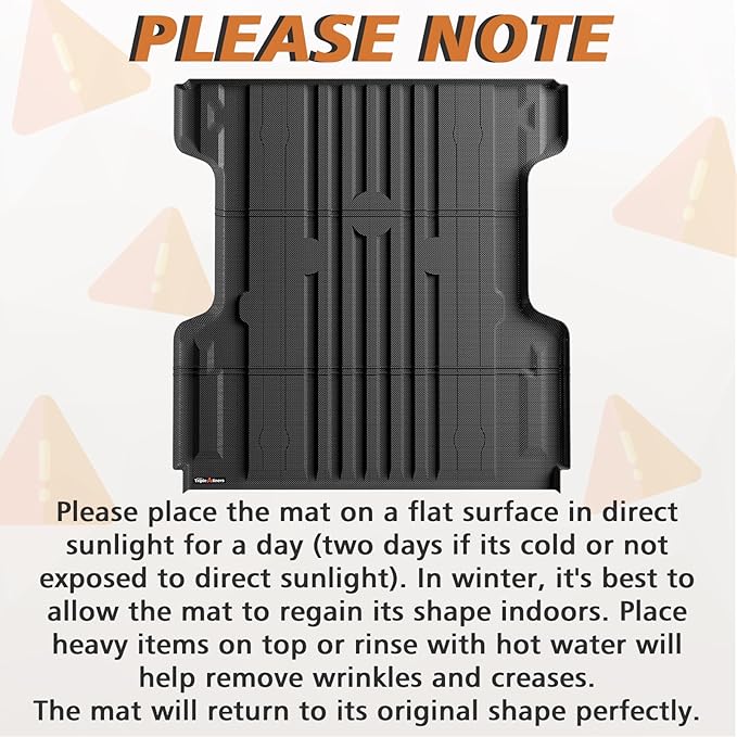 TripleAliners Truck Bed Mat Compatible with 2004-2024 Nissan Titan Accessories 5.5FT(Won't Fit Equipped Truck Bed Storage)Perfectly Flush All Weather Protection TPE Heavy Duty Pickup Car Bed Cargo Mat