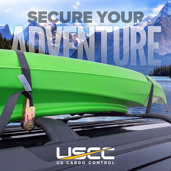 US Cargo Control Endless Ratchet Straps 1 Inch x 30 Foot (4-Pack), Hookless Ratchet Straps 30 FT, 1,500 LBS Break Strength, 1 Inch Tie Downs for Motorcycles, Bikes, Pallets, Kayaks, and Bundling