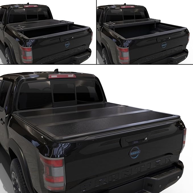 Hard Folding Truck Bed Tonneau Cover Compatible with 2005-2026 Nissan Frontier 5ft Bed (60")