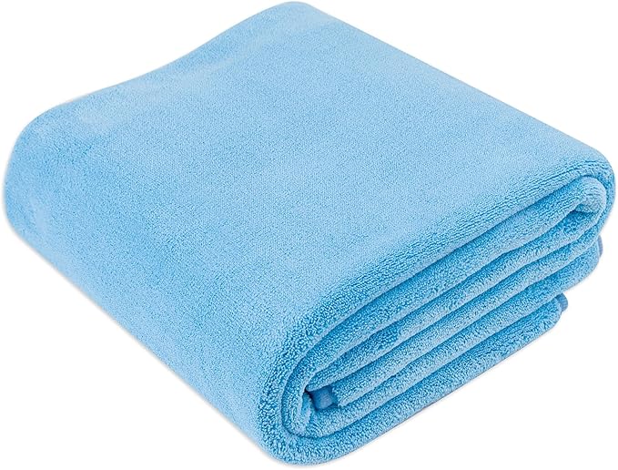 Amazon Basics Microfiber Car Drying Towel, 36"L x 25"W, Blue