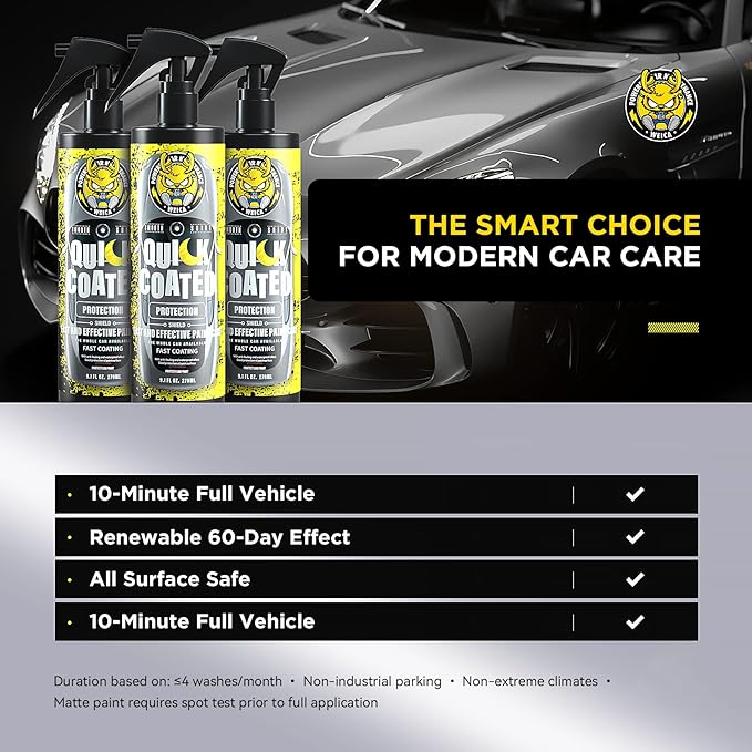Ceramic Spray Coating for Cars, RV, Motorcycle, Boat - Hydrophobic Sealant & Wax - Quick Detailer for Extreme Gloss on Paint, Wheels, Trim - Safe on Chrome, Plastic, Vinyl - 9.1 fl oz