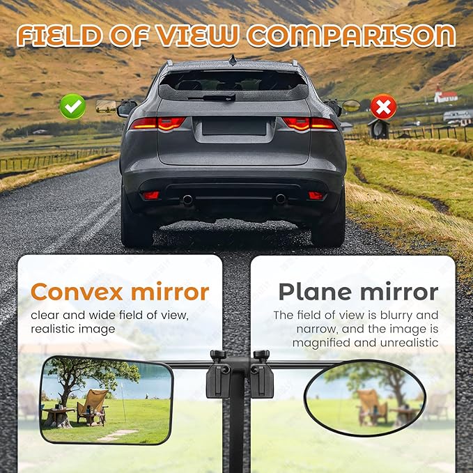 Clamp On Universal Mirror Extenders - Towing Mirror For Truck Vehicle Car Trailer Accessories, Type 3