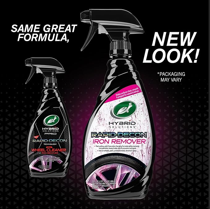 Turtle Wax 53759 Hybrid Solutions All Wheel Cleaner and Iron Remover, Rapid Removal of Surface Contaminants, Brake Dust and Rust, Safe for All Vehicle Paint, Low Odor Formula, 23 Oz. (Pack of 1)