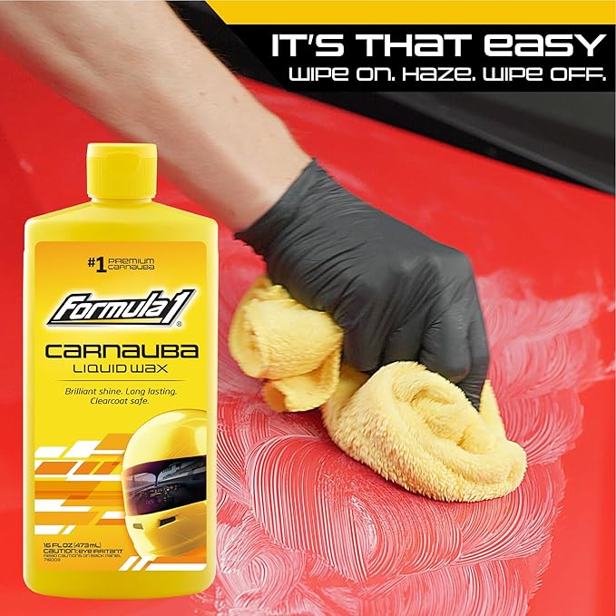 Formula 1 Carnauba Liquid Car Wax, High Gloss Shine & Protection for Auto Paint, Advanced Micropolishing to Remove Haze & Restore Vehicle Paint, 16 oz