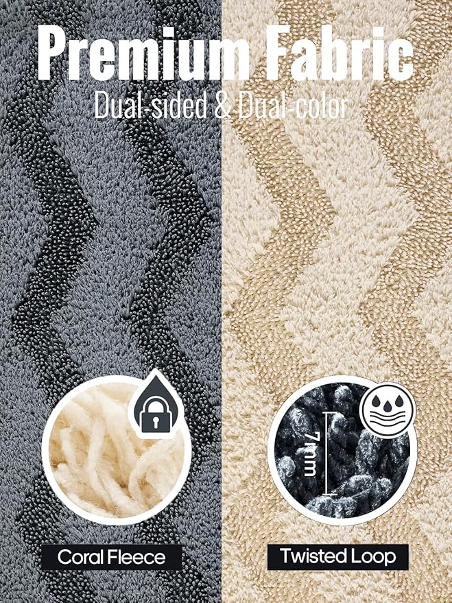 Fantasticlean Extra Large Car Drying Towel- 36‘’ by 24'' -Premium Microfiber Cleaning Cloth with Twisted Loop & Coral Fleece, Ultra Absorbent, Scratch-Free for Car Detailing