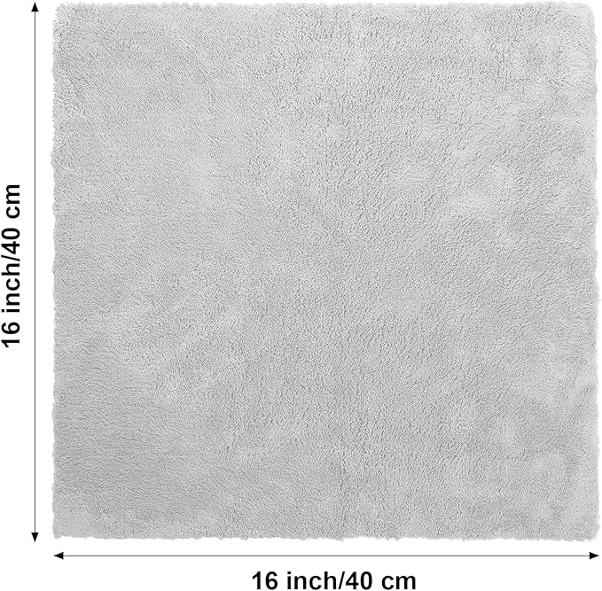 Shimeyao 30 Pcs Edgeless Microfiber Plush Towels for Cars Detailing Drying Wash Polishing Absorbent Cleaning Cloths, 500 GSM, 16 x 16 Inch(16 x 16 Inch,Light Gray,30 Pcs)