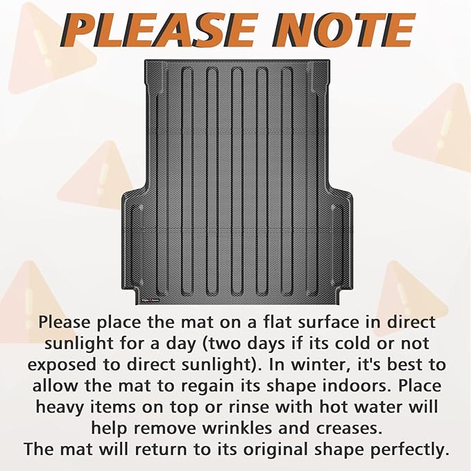 TripleAliners Truck Bed Mat Compatible with Jeep Gladiator JT 2025 2024 2020-2023 Accessories 5FT Vehicle Perfectly Flush All Weather Protection TPE Heavy Duty Pickup Car Bed Cargo Mat