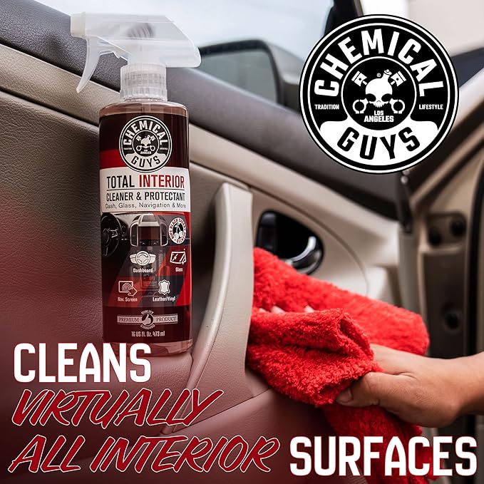 Chemical Guys Total Interior Cleaner and Protectant - Black Cherry Scent, Cleans and Protects Leather, Vinyl, Plastic, Rubber, Glass, and Fabric, Safe for Cars, Trucks, SUVs, RVs, and More - 16 oz