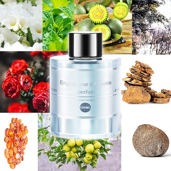 Amor Lyris Car Air Freshener Refill 3.5OZ/100ml Bottle, CO01/Dedicated Perfume Long Lasting Air Fresheners 6 Months, Car Diffuser Essential Oil Made of Natural Plant Extracts, British pear&Fressia