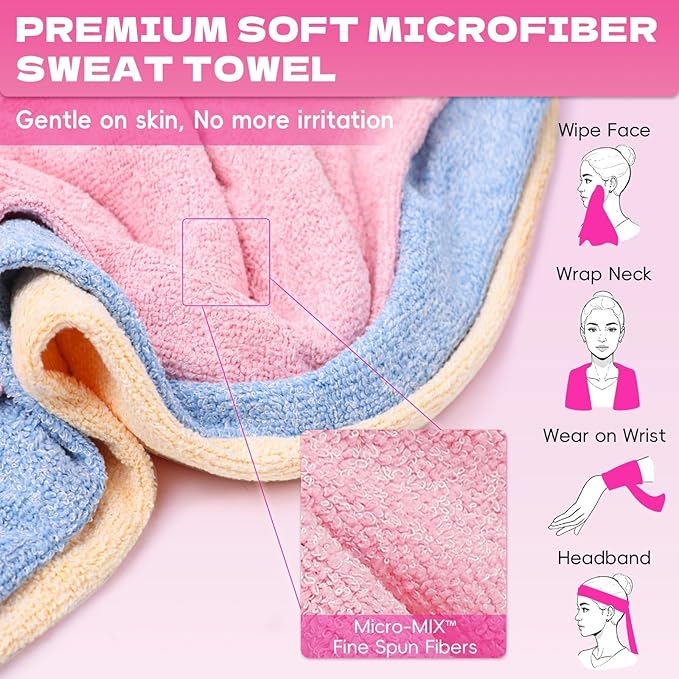 Microfiber Gym Towels for Showering Working Out Quick Dry Negative ions Large Middle Small Sizes Lightweight Gym Towel for Men Women Tennis Sports Towels for Body Hot Yoga Fitness Essentials