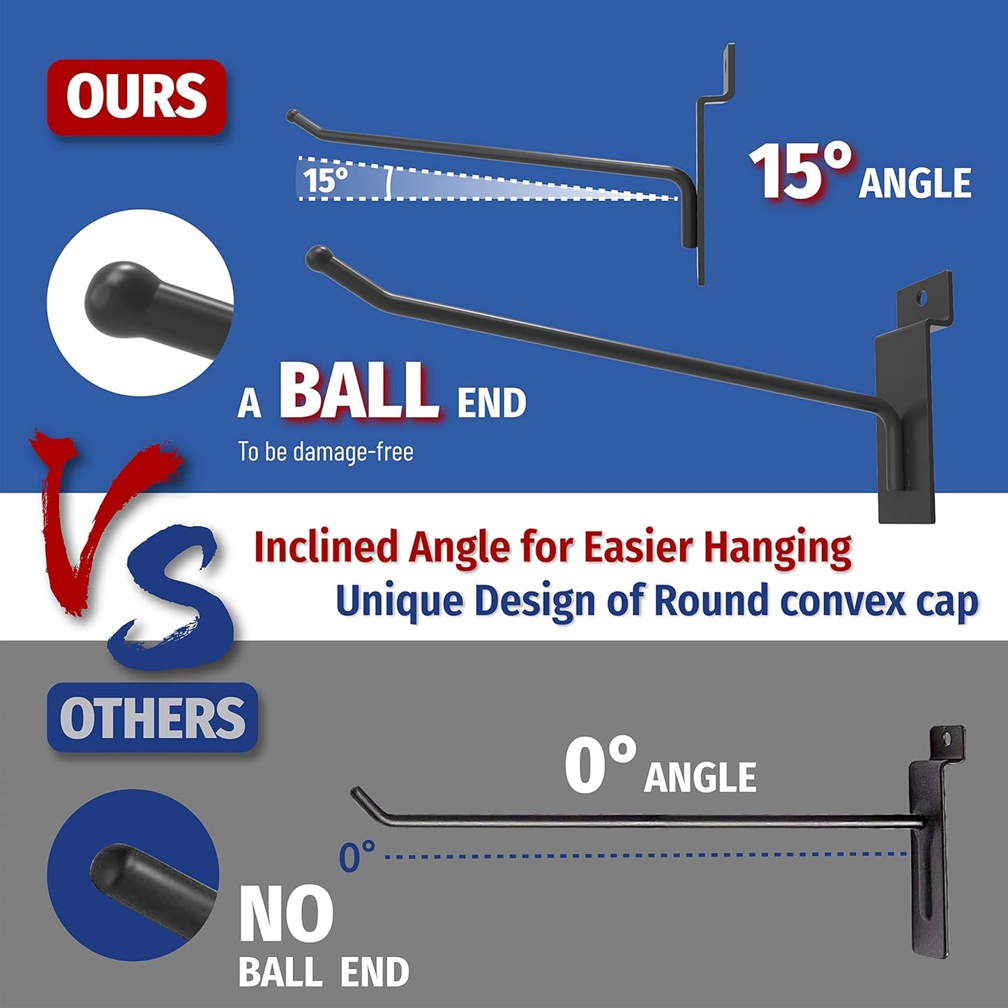 unp POETISKE Slatwall Hooks 32PC 8 Inch Slatwall Accessories Slatwall Panel Hooks Garage Organization Slat Wall Hooks Heavy Duty Pegboard Gridwall Hooks Display Hooks for Retail Black