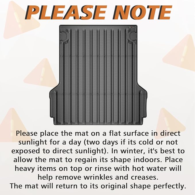 TripleAliners Truck Bed Mat Compatible with 2022 2023 2024 2025 Ford Maverick Hybrid & Gas Accessories Vehicle Perfectly Flush All Weather Protection TPE Heavy Duty Pickup Car Bed Cargo Mat