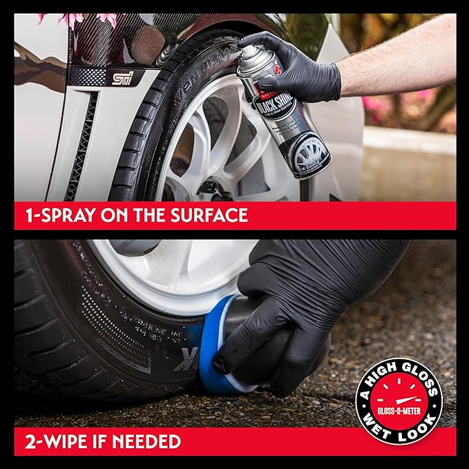 Griot's Garage Black Shine Tire and Trim Coating, Water-Resistant Dressing, Provides a High-Gloss Finish, Rain, and UV Protection, 10938, 15oz