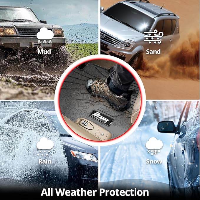 IKON MOTORSPORTS, Custom Fit Floor Mats Compatible with 2008-2015 Chevrolet Cruze, 16 Cruze Limited, Latex Heavy Duty All Weather Season Car Auto Front Rear Carpets Liner 5PC Gray/Grey