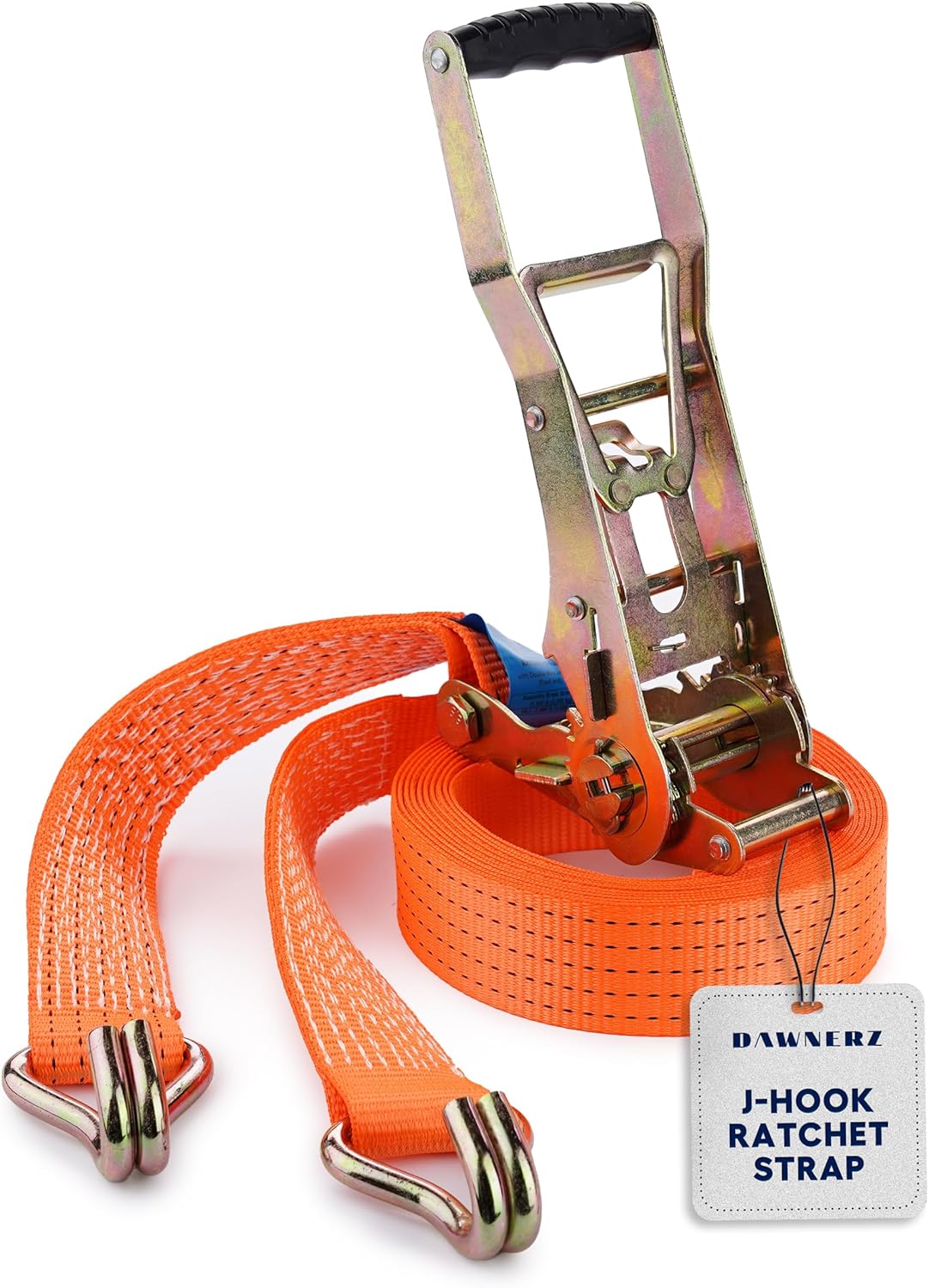 Tie Downs Ratchet Straps 2 inch X 20 ft - Heavy Duty Ratchet Strap with Double J Wire Hooks 11000 Lb Breaking Strength - Cargo Tie Down for Truck and Trailer