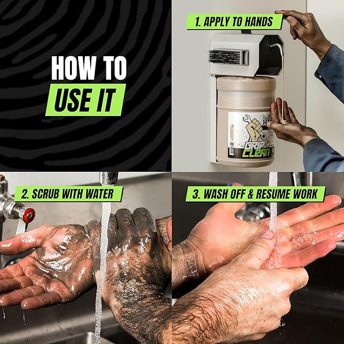 Grip Clean Heavy Duty Hand Cleaner for Mechanics – Natural Pumice & Clay-Infused Technology Removes Grease, Oil & Grime – Moisturizing Liquid Hand Soap for Shop, Garage & Industrial Use – 2 Gallons