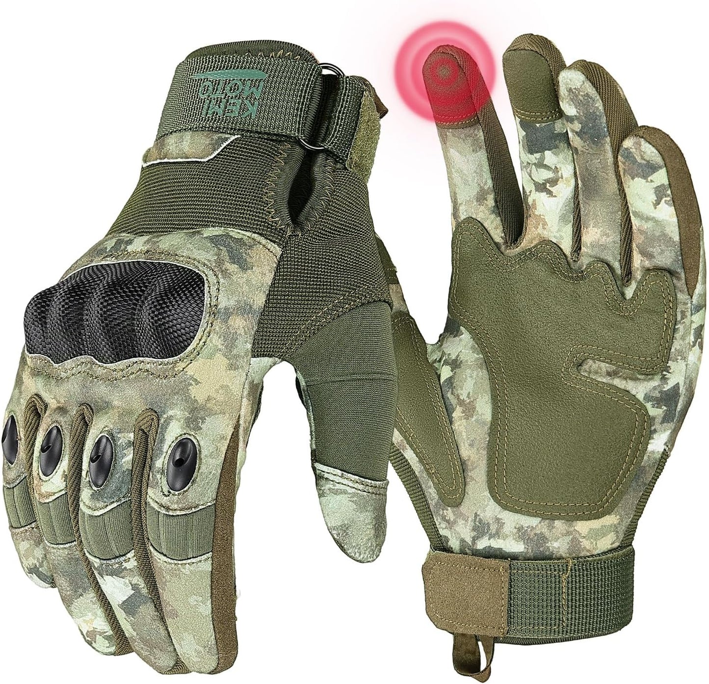 KEMIMOTO Tactical Gloves for Men, Touchscreen Motorcycle Gloves with Hard Shell & Palm Padding for Sports Motorcycle Cycling Tactical Airsoft Paintball Hunting Hiking Camping Climbing