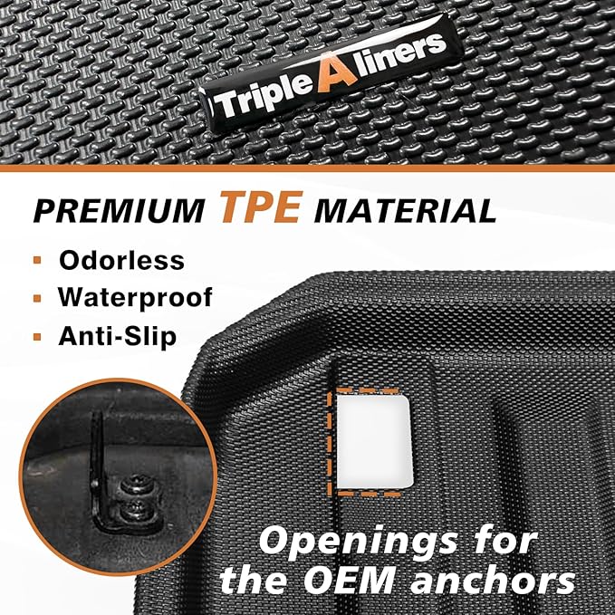 TripleAliners Truck Bed Mat Compatible with 2017-2024 2025 2026 Honda Ridgeline Accessories 5.3FT Vehicle Perfectly Flush All Weather Protection TPE Heavy Duty Pickup Car Bed Cargo Mat