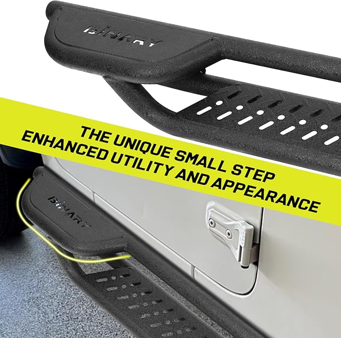 BINARY STAR Running Boards Compatible with Vehicle 2018-2025 Jeep Wrangler JL 2 Door, 6 Inch Two-Stair Side Steps, Wrangler JL Side Steps Truck Step Bars Nerf Bars Made with Carbon Steel.