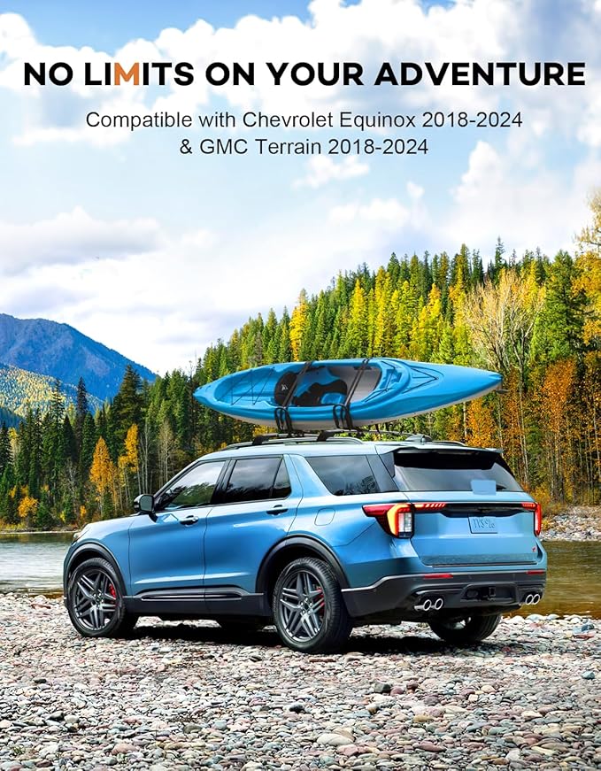 Lockable Roof Rack Cross Bars 220lbs Compatible with Ford Explorer 2020 2021 2022 2023 2024 2025 2026,Heavy Duty Aluminum Roof Rails Crossbars Black Rooftop Cargo Carrier Luggage