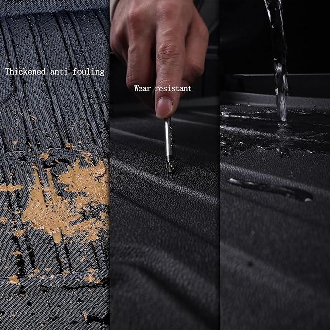 Floor Liners & Cargo Liners & Backrest Mat for 2025 KIA Carnival Hybrid 8 Seats（Not Fit Pure Fuel）-(NOT fit Prestige Models),TPE All Weather Protection Car