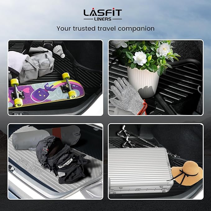 LASFIT Cargo Mat for Dodge Charger Daytona 2024 2025 Scat Pack & R/T, All Weather TPE Custom Fit Trunk Mats Cargo Liners, Black