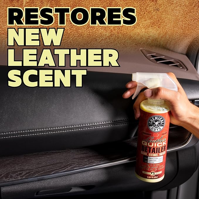 Chemical Guys Leather Quick Detailer for Car Interiors, Furniture, Apparel, Shoes, Sneakers, Boots, and More (Works on Natural, Synthetic, Pleather, Faux Leather and More), 32 fl oz