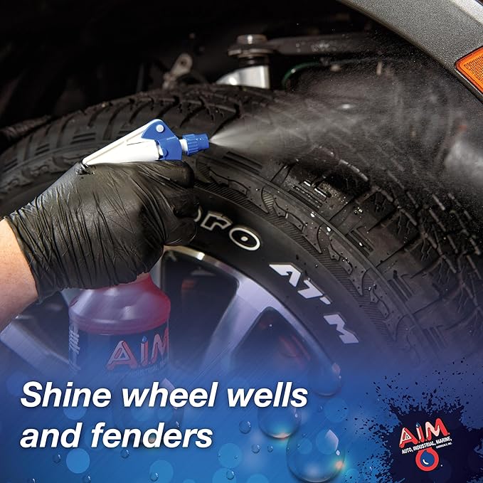 AIM Chemicals Super Gloss - Durable long lasting Tire Shine, Rubber & Vinyl Protector, Long-Lasting UV Protection, Versatile Application for Tires, Plastic Trims, Bumpers, 1 Quart