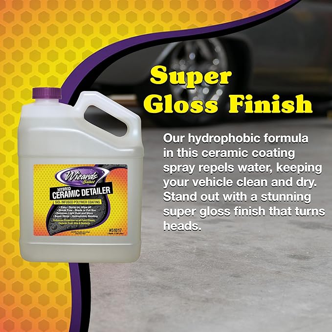 Wizards Select Hybrid Quick Ceramic Detailer - 1 Gallon - SiO2 Infused Polymer Coating & Ceramic Spray Wax to Protect Paint, Ceramic Coat, Wax & Sealants