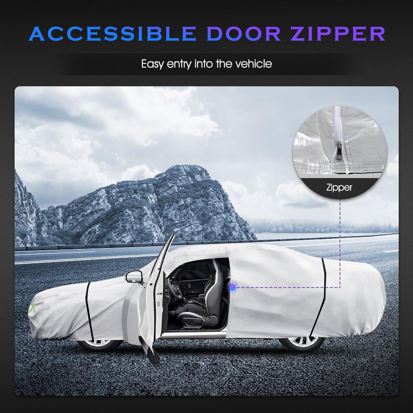 Car Cover Custom Fit for Toyota Camry 1996-2025,Honda Accord 2001-2025,6 Layers Truck Cover Waterproof All Weather for Automobiles,Outdoor Full Exterior Cover,Rain, Sun, Wind Protection,Silver