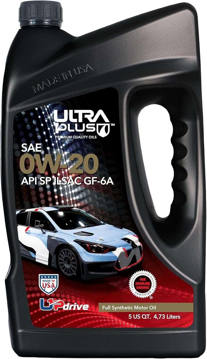ULTRA 1PLUS SAE 0W-20 Full Synthetic Oil API SP ILSAC GF-6A - 0W20 Motor Oil, 5 Quarts Jug