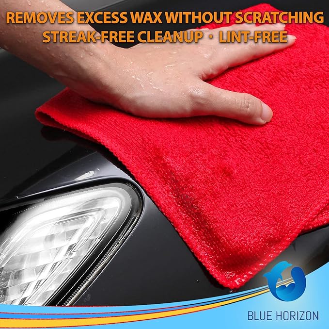 Microfiber Cleaning Towels, 3 Dozen Commercial and Household Bulk Pack, Ultra Soft Plush Wash-Cloths, Micro-fiber Detailing Cleaning Cloths for Car, Household and Commercial (Red, 16" x 16")