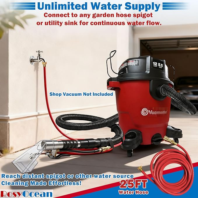 Universal Compatible with Any Brand Shop Vac Extractor Attachment with 2-1/2" & 1-7/8" & 1-1/4" Adapter Auto Detailing Vacuum Head Extraction Accessories for Upholstery & Carpet Cleaning