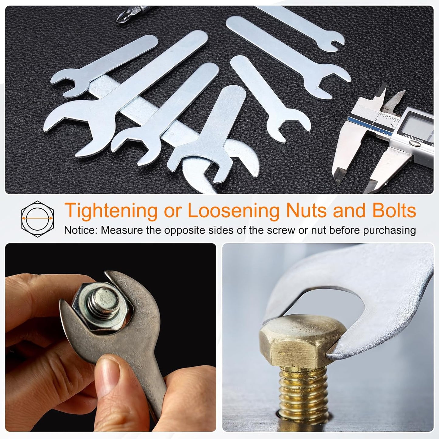 HARFINGTON 10pcs Small Wrench 24x115x2.8mm Metric U-Shaped Single Open Ended Spanner Super Thin Flat Head Galvanizing Wrench for Automotive Repair Furniture Assembly