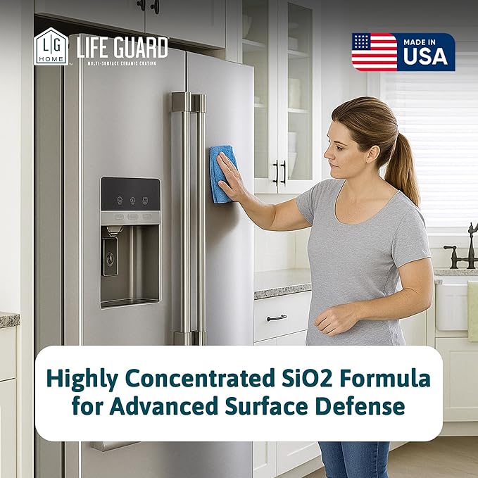 LifeGuard Home Ceramic Spray – Hydrophobic Ceramic Coating for Homes - Repels Dirt, Water, Fingerprints & Grime – Scratch & Stain Resistant – Lasts 6 Months – Made in USA
