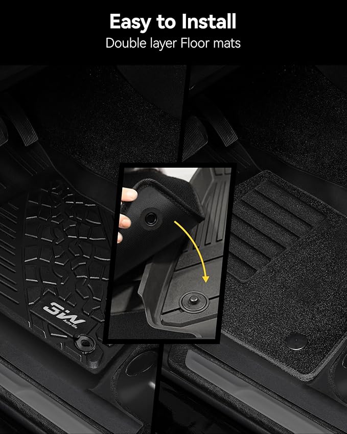 3W Floor Mats&Cargo Liner with Carpets on TOP Fit for Jeep Wrangler JL 2018-2024 2025 Unlimited 4-Door Sahara Willys Rubicon Without Subwoofer(Non JK or 4XE) Full Set Mats, 8PCS