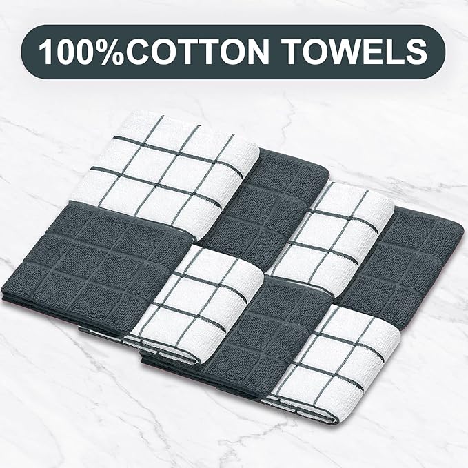 Oven Mitts Pot Holders Sets/Kitchen Towels and Dishcloths,Oven Gloves Kitchen Dish Towels 500 Degree Heat Resistant Potholders with Non-Slip Silicone Surface for Cooking,Grilling,Baking-Deep Green