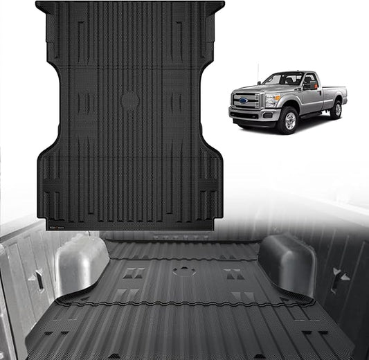TripleAliners Truck Bed Mat Compatible with 1999-2016 Ford Super Duty F250/F350/F450 Accessories 6.8FT Vehicle Perfectly Flush All Weather Protection TPE Heavy Duty Pickup Bed Liner Cargo Mat