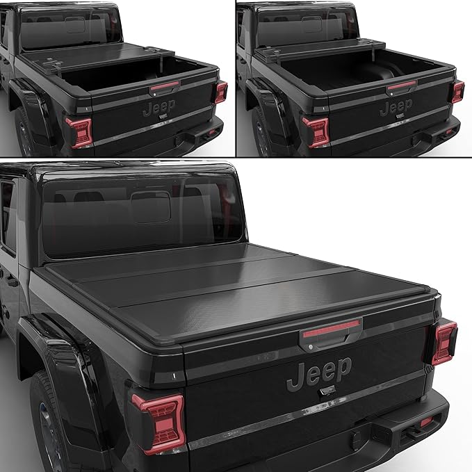 Hard Folding Truck Bed Tonneau Cover |CFHT-031|Fits 2020-2026 Jeep Gladiator 5' Bed (60.3")