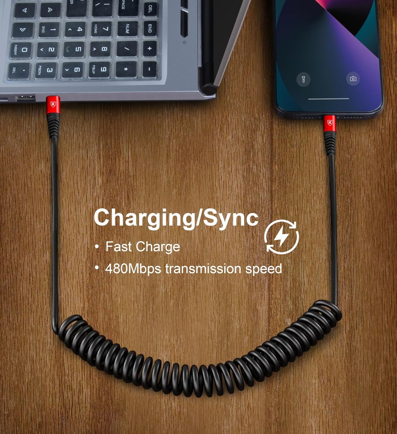 USB C Cable 3ft 2Pack USB C to USB C Charger Cable for Car, Coiled Type C Fast Charging Cable for iPhone 16/15/Plus/Pro/Pro Max/MacBook Pro 2020/iPad Pro 2020/iPad Air 4/Samsung Galaxy S23-Red