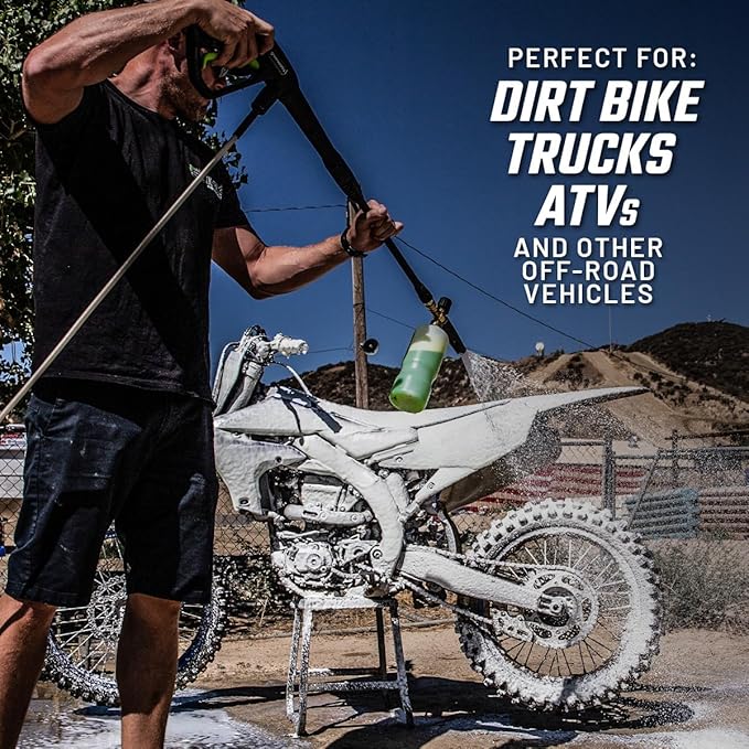 Slick Products Total Off-Road Wash Super Concentrate – Thick Foaming Car Wash Soap with Hybrid-Ceramic Formula for Dirt Bikes ATV UTV Trucks Jeeps and More – Foam Cannon Ready – 128 oz