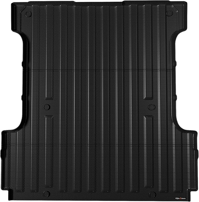 TripleAliners Truck Bed Mat Compatible with 2024 2025+ Ford F150 & Lightning Accessories 5.5FT Vehicle Flush All Weather Protection TPE Heavy Duty Pickup Cargo Mat