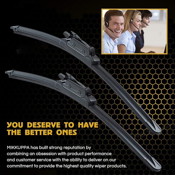 MIKKUPPA 22"+22" Wiper Wipers, Replacement for 2006-2011 Audi A6, 2005-2011 A6 Quattro, 2005-2011 C6, 2007-2011 S6, All Season Wiper Blades, Pack of 2