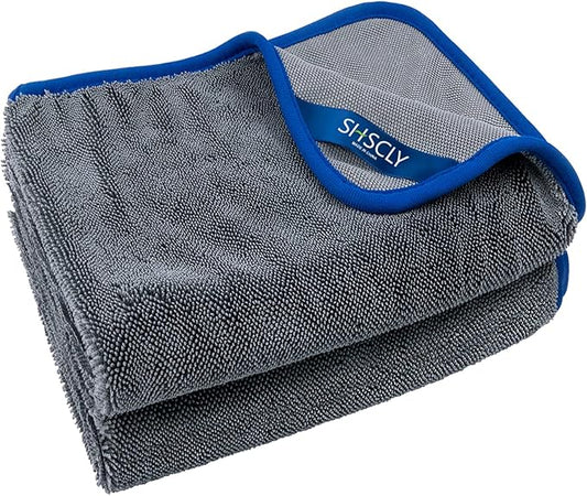 SHSCLY Microfiber Drying Towels for Cars Large Gray 33 x 29 Inches Pack of 2